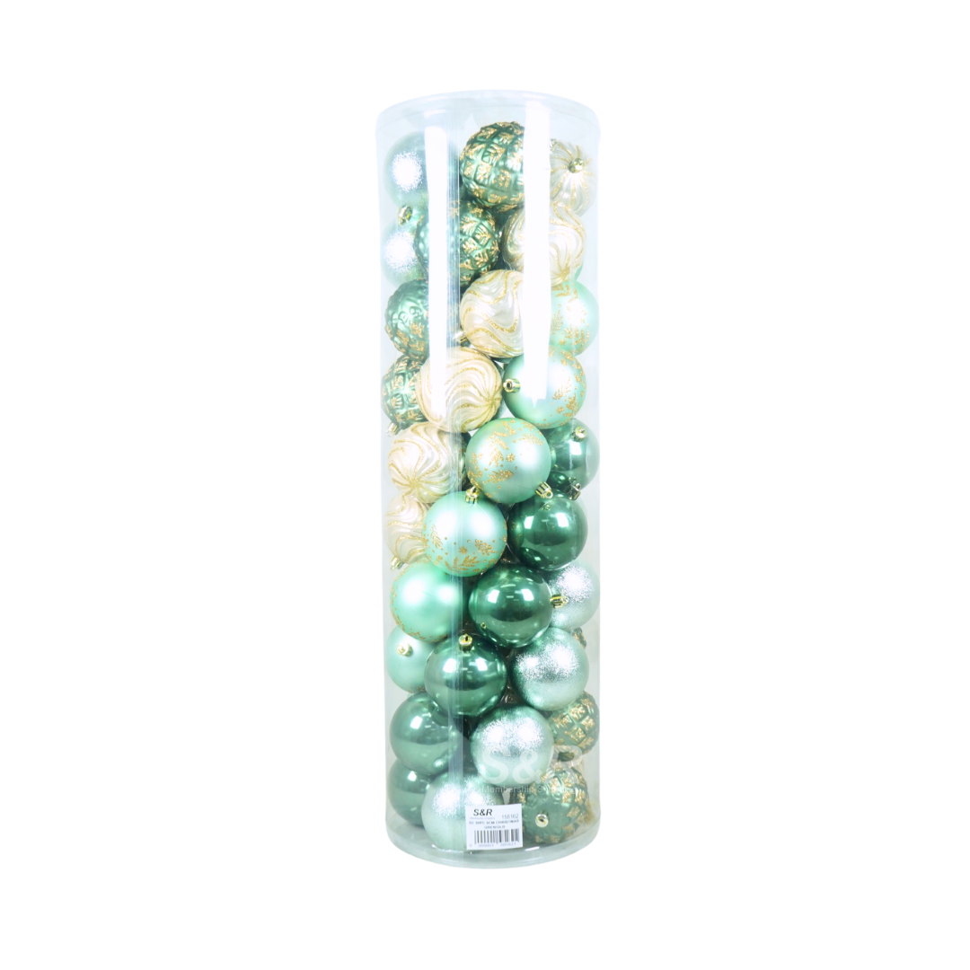 Simply Christmas 8cm Christmas Balls Green and Gold 50 Pieces